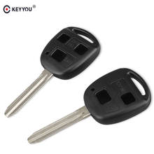 KEYYOU 10x Uncut Blank Car Remote Key Shell Case For TOYOTA CAMRY RAV4 Corolla PRADO YARIS 2/3 Buttons Key Cover With rubber pad 2024 - buy cheap