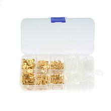 180PCS/box Gold Insulated Wire Connector Electrical Wire Crimp Terminals 2.8 4.8 6.3mm Spade Connectors Assortment Kit 2024 - buy cheap