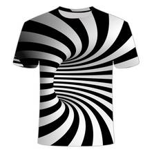 2020 новый эффект 3d футболка черно-белая мужская футболка вращающаяся футболка улучшенные спортивные футболки эластичная воздухопроницаемость 6xl 2024 - купить недорого