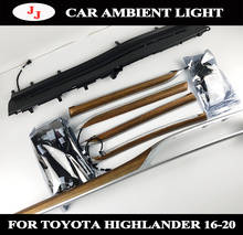 Автомобильный светодиодный атмосферный светильник для приборной панели, светильник для Toyota Highlander 2015, 2014, 2017, 2019, 2020, углеродный внешний вид, персиковое дерево 2024 - купить недорого