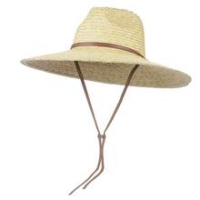 Шляпа женская Соломенная с широкими полями, модная пляжная Панама для отдыха на открытом воздухе, с ремнем 2024 - купить недорого