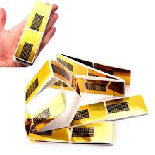 Puntas de extensión de uñas francesas doradas, herramientas de arte de extensión de Gel UV para uñas, pegatina de extensión de Gel, manicura acrílica, 50 Uds. 2024 - compra barato