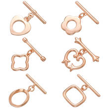 Fechos de metal em forma de coração e flor, fechos com fecho para colar artesanal, acessórios para joias, 1 peça 2024 - compre barato