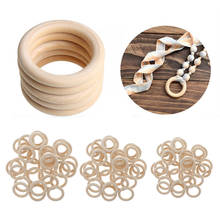 Anéis de madeira inacabados, contas para artesanato, artesanato de macramé, pingente de anel e conectores de fabricação de joias 2024 - compre barato
