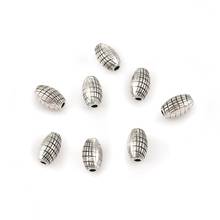 DoreenBeads Zinc Based Alloy Spacer Beads Drum Silver Color Color Grid Checker Jewelry DIY Findings , Hole: Approx 1.8mm, 50 PCs 2024 - buy cheap