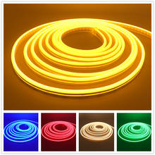 Tira de luces LED de neón para decoración del hogar, luces flexibles de 12V CC, resistente al agua, SMD 2835, 120LED/m, color rosa y amarillo 2024 - compra barato