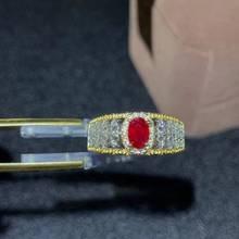 CoLife-Anillo de rubí Vintage para uso diario, joya de plata de rubí Natural de 4x6mm, joyería de plata 925, regalo para mujer 2024 - compra barato
