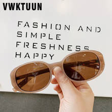 VWKTUUN-gafas de sol ovaladas Vintage para mujer, lentes con montura de Color caramelo, con puntos de colores, para exteriores, UV400 2024 - compra barato
