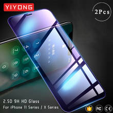 YIYONG-Protector de pantalla HD para iPhone, cristal templado transparente para iPhone 13, 12, 11 Pro Max, X, XR, XS Max 2024 - compra barato