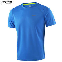 Arsuxeo camiseta masculina de manga curta, camiseta esportiva para treino, academia, crossfit, fitness, secagem t1602 2024 - compre barato