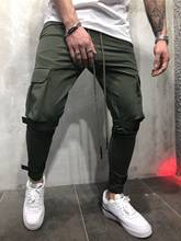 Pantalones bombachos con bolsillos laterales para hombre, pantalón informal con cintas, estilo Hip Hop, ropa de calle a la moda, color negro, novedad de 2021 2024 - compra barato