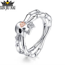 Anillo de plata de 2 Colrsanillos para hombre y mujer, anillo de bola de Halloween, estilo Punk, joyería de diseño de lujo 5-12 2024 - compra barato