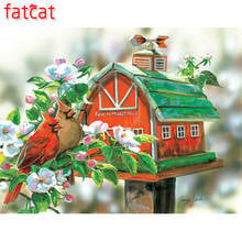 FATCAT 5d diy diamond painting bird and birdhouse full square round drill diamond embroidery animal mosaic home decor AE2087 2024 - buy cheap