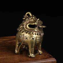 Antique Bronze Chinese Mythical Beast Figurine Incense Burners Ornament Classical Brass Sandalwood Censer Home Decoration Crafts 2024 - buy cheap