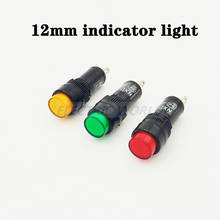 Luz led indicadora de plástico 12mm, à prova d'água, 12v dc 24v ac v, vermelho, amarelo, verde, branco, lâmpada de indicação 2024 - compre barato