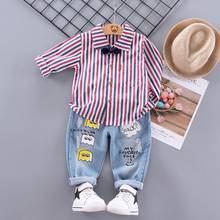 Spring Autumn Baby Boy Clothes Newborn Baby Striped shirt Tops +Jeans 2PCS Suit For 0-3 Yrs Toddler Kids Clothing 2024 - buy cheap