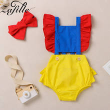 ZAFILLE Snow White Newborn Onesie Baby Girl Summer Clothes 2021 Bowknot Color Block Girl Baby Bodysuit For Newborn Costume 2024 - buy cheap