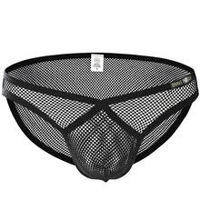 Man Underwear Men Mesh Transparent Briefs Cueca Sexy Hombre Low Rise Penis Pouch Breathable Underpants Net Men's Panties 2024 - buy cheap