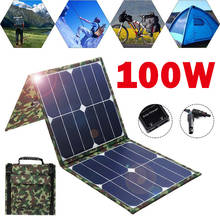 100W Foldable Solar Panel Bag Mobile Power Bank Notebook Photovoltaic Panel Outdoor Waterproof Dual USB for Phone PC Car RV Boat 2024 - buy cheap