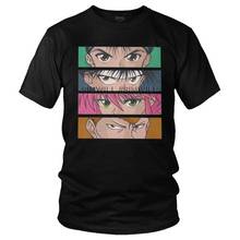 Camiseta de Anime Yu Hakusho para hombre, camisa de manga corta de algodón del equipo Yusuke Urameshi Kurama Hiei Kuwabara Eye, camiseta urbana 2024 - compra barato