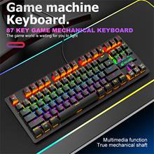 Mechanical Gaming Keyboard Computer Keyboard Gamer Backlit RGB 87key PC Keypad USB Wired Keyboard For Laptop PC Games клавиатура 2024 - buy cheap