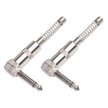 Conector macho com cabo de áudio, 2 peças, 1/4 partes, plugue fono de áudio, conector de cabo de-1/4 ''6.35mm, plugue de cabo de guitarra ts 2024 - compre barato