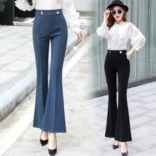 Women 2022 Summer New Office Lady High Elastic Waist Long Flare Pants Female Elegant Casual Skinny Korean Suits Trousers A73 2024 - buy cheap