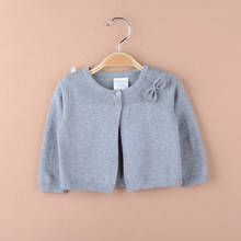 Suéter feminino cinza, casaco de primavera com botão único, jaqueta para crianças de 1, 2, 3, 4, 5 e 6 anos, 2021 2024 - compre barato
