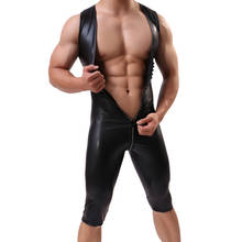 Men Bodysuit Sexy Lingerie Leather Gay Front Zipper Underwear Stage Dancewear Corsets Man Leotard Bodysuit Costumes Bodystocking 2024 - buy cheap