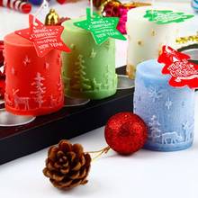 3D Christmas Cylinder Silicone Candle Soap Mold Fondant Cake Chocolate Decor M68E 2024 - buy cheap