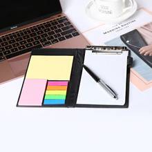 Notas adesivas criativas papelaria de couro diário caderno com caneta escritório m17f 2024 - compre barato