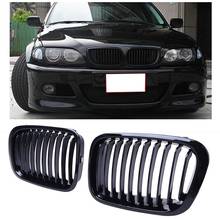 Grelhas dianteiras do rim, compatível com bmw e46, 3 series, 320i, 325i, 325xi, 323i, 328i, 330i, 4d, 4 portas, 1998-2001, preto brilhante, 51138208489 5 2024 - compre barato