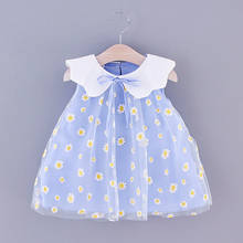 Vestido de festa para meninas de 1-3 anos, vestido infantil de tule floral bordado sem mangas para verão, vestidos de princesa 2024 - compre barato