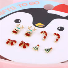 2020 New Year Gift Christmas Earrings Set Red Christmas Bowknot Christmas Deer Christmas Crystal Tree Stud Earrings Combination 2024 - buy cheap