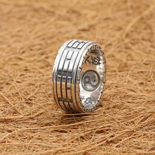 Anéis de prata esterlina 925 para homens, anéis giratórios s925 antialérgica com oito trigramas religiosos tibetanos 2024 - compre barato