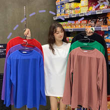 2020 New Spring Autumn Women Harajuku O-Neck Solid T Shirt Tops Korean Roupas Feminina  Femme Long Sleeve Ropa Mujer Tees A05 2024 - buy cheap