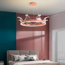 Простая современная роскошная светодиодная люстра в виде короны для гостиной, детской комнаты, спальни, красная люстра в новом стиле 2024 - купить недорого