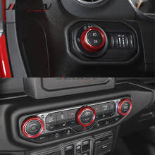 4*For Jeep Wrangler JL 2018+ For Jeep Gladiator JT 2018+ Car Headlight Air Conditioning Switch Knob Button Ring Trim Accessories 2024 - buy cheap