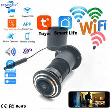 1080P Mini Peephole Wifi Door Eye Hole Camera Wireless IP P2P On vif Motion Detection Two Way Audio Tuya App Camera TF Card Slot 2024 - buy cheap