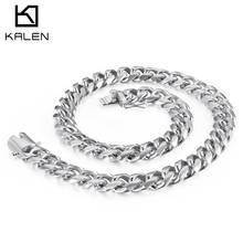 Kalen 30mm cubana link chain grande ouro chunky colar de aço inoxidável hip hop masculino colares jóias 2024 - compre barato