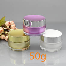 50g Acrylic Cream Jar Skin Care Package Bottles Gold & White Cream Bottles Make Up Refillable Bottles   Cosmetic Package 2024 - buy cheap