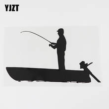 YJZT 17.5CMX10.1CM Fisher Fisherman Fishing Hobbies Vinyl Car Sticker Black/Silver 8A-0959 2024 - buy cheap