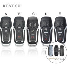 Keyecu-carcasa de llave remota sin cortar para Ford F150, F250, F350, F450, Explorer Edge, Fusion Edge, Mustang, 3/4/5 botones 2024 - compra barato