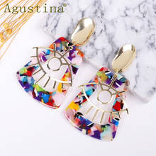 Fashion Acrylic Multi Color Long Drop Earrings for Women geometric Trendy big Dangle Minimalist Earring Statement Jewelry Brinco 2024 - buy cheap