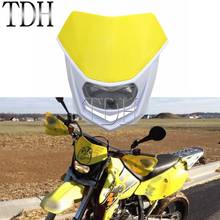 Máscara de farol dianteiro para motocross, motocicleta, cor amarela, para suzuki rm85 drive 450 drz 125 yamaha honda wr 450 250 2024 - compre barato