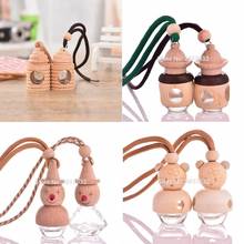 100pcs Lovely Car Air Freshener Perfume Empty Wood Hanging Glass Bottle Decoration for Essential Oils Crystal Auto Ornament 2024 - buy cheap