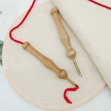 Durable Knitting Embroidery Pen Punch Needle Threader Set DIY Wooden Handle Weaving Sewing Felting Craft 2024 - compre barato