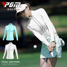 PGM Женская куртка для гольфа с длинным рукавом, зимняя теплая ветровка, Женская куртка на молнии с воротником-стойкой, тренировочная одежда для гольфа, S-XL 2024 - купить недорого