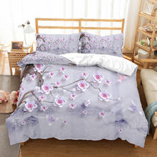 Home Textile Luxury 3D Plum Flower Print 2/3Pcs Comfortable Duvet Cover PillowCase Bedding Sets Queen and King EU/US/AU Size 2024 - buy cheap