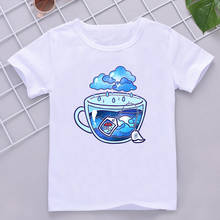 Rainy Day Tea Kids T-Shirt 2021 New Summer T-Shirt Short Sleeve White Tshirt Baby Girl/Boy Kawaii Top Tees 2024 - buy cheap